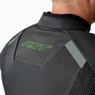 Geacă moto piele RST S1 D3O negru/verde fluo
