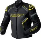 Geacă moto piele RST S1 D3O negru/galben fluo