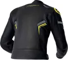 Geacă moto piele RST S1 D3O negru/galben fluo