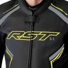 Geacă moto piele RST S1 D3O negru/galben fluo