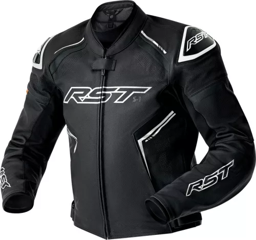 Geacă moto piele RST S1 D3O negru/alb