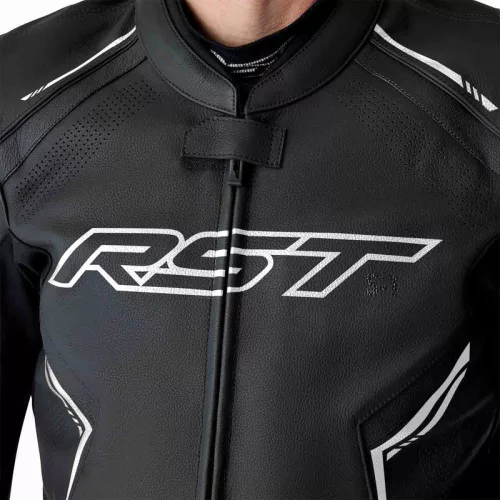 Geacă moto piele RST S1 D3O negru/alb