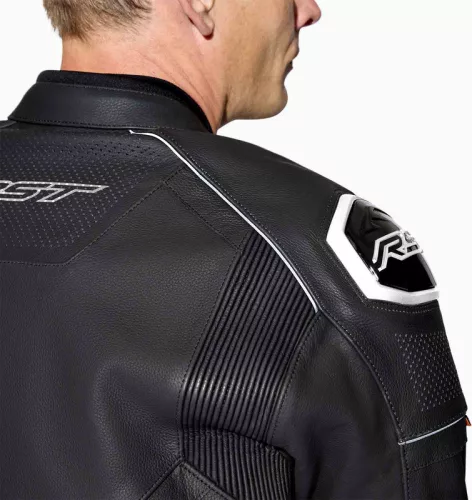 Geacă moto piele RST S1 D3O negru/alb
