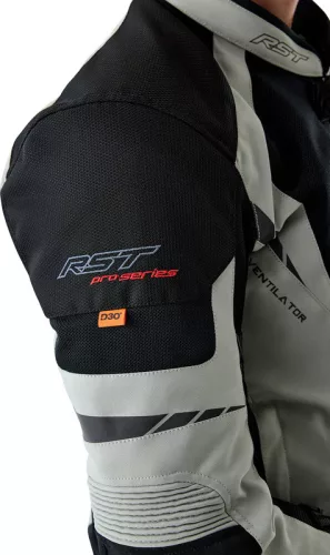 Geacă moto textil RST Pro Series Ventilator D3O negru/argintiu