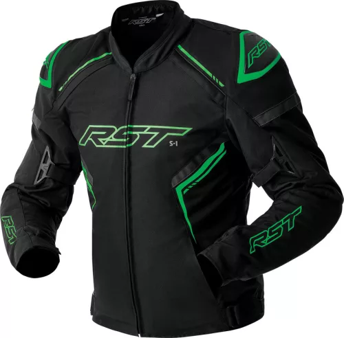 Geacă moto textil RST S1 D3O negru/verde fluo