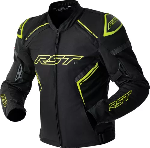Geacă moto textil RST S1 D3O negru/galben fluo