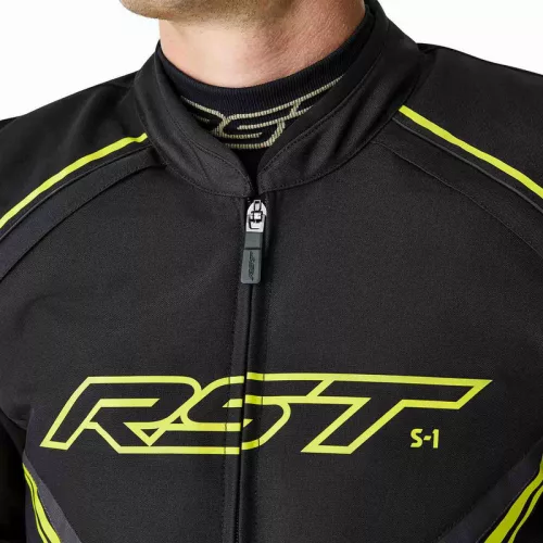 Geacă moto textil RST S1 D3O negru/galben fluo