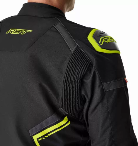 Geacă moto textil RST S1 D3O negru/galben fluo