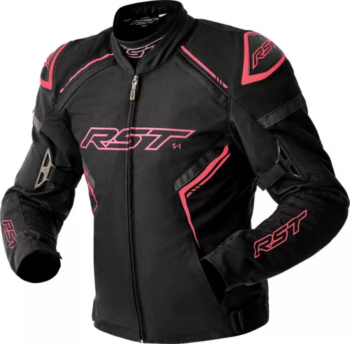 Geacă moto textil damă RST S1 D3O negru/roz