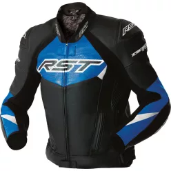 Geacă moto piele RST TracTech Evo D3O negru/albastru