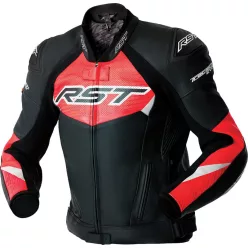 Geacă moto piele RST TracTech Evo D3O negru/roșu