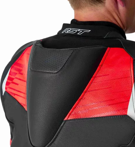 Geacă moto piele RST TracTech Evo D3O negru/roșu