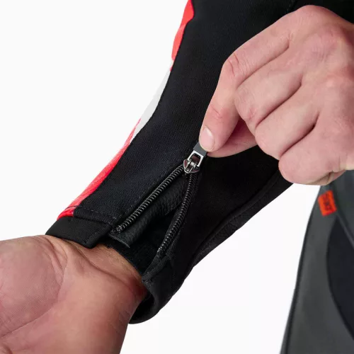 Geacă moto piele RST TracTech Evo D3O negru/roșu