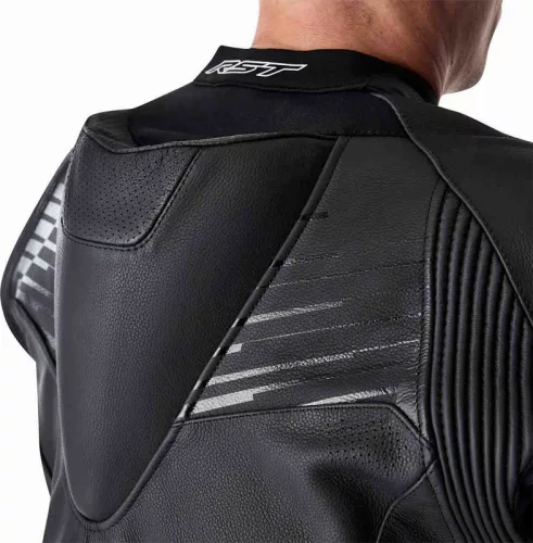 Geacă moto piele RST TracTech Evo D3O negru/alb