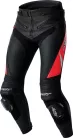 Pantaloni moto piele RST TracTech Evo D3O negru/roșu fluo