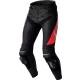 Pantaloni moto piele RST TracTech Evo D3O negru/roșu fluo