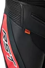 Pantaloni moto piele RST TracTech Evo D3O negru/roșu fluo