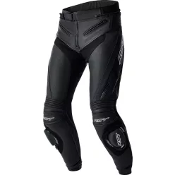 Pantaloni moto piele RST TracTech Evo D3O negru/alb