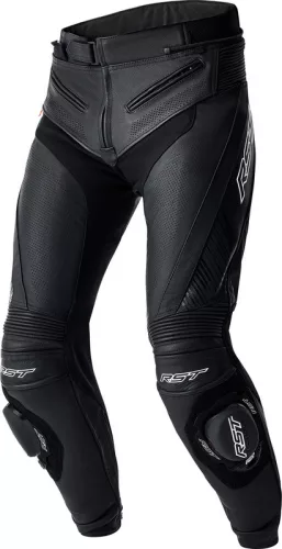 Pantaloni moto piele RST TracTech Evo D3O negru/alb