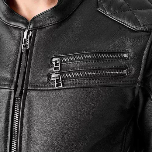 Geacă moto piele RST Hillberry D3O negru