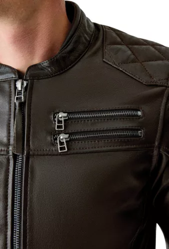Geacă moto piele RST Hillberry D3O maro