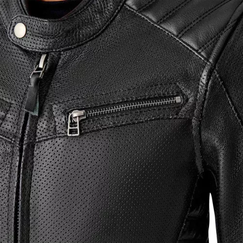 Geacă moto piele damă RST Roadster Air D3O negru