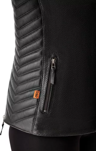 Geacă moto piele damă RST Roadster Air D3O negru