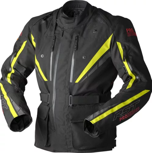 Geacă moto textil RST Pro Series Paragon D3O negru/galben fluo