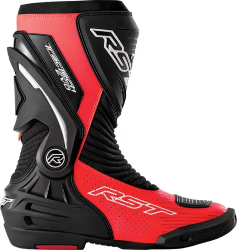 Cizme moto RST TracTech Evo D3O negru/roșu fluo