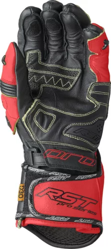 Mănuși moto RST Pro Series GP D3O negru/roșu fluo