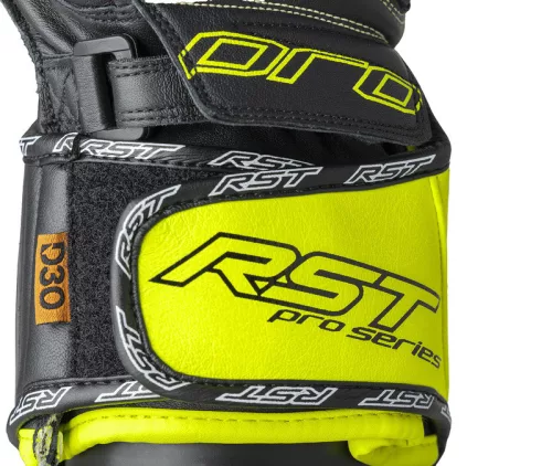 Mănuși moto RST Pro Series GP D3O negru/galben fluo