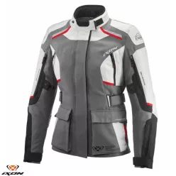 Geaca dama Ixon Midgard LS gri/negru/rosu