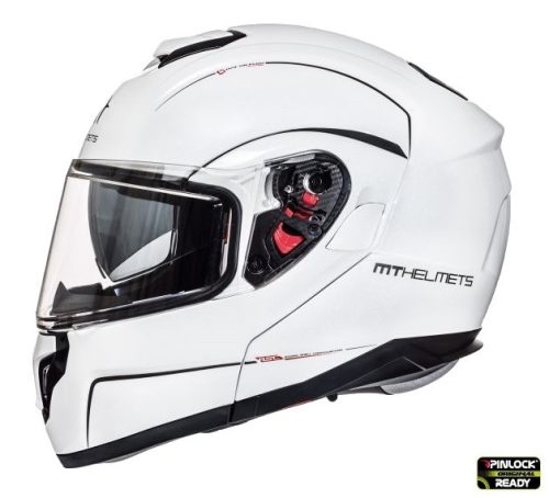Casca MT Atom SV alb lucios Pinlock ready – tip MT-V-16 - Alb lucios