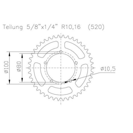 Esjot - Foaie (Spate) Aluminiu 51-32124, 45 Dinti - Bmw S1000Rr Racing Felge