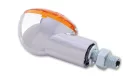 Semnalizator Highsider Cateye mini cu bec, corp crom, dispersor portocaliu, față și spate (pereche)