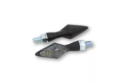 Semnalizator Highsider Pen Head Double LED cu lumină de poziție 2 în 1, negru/fumuriu (pereche)