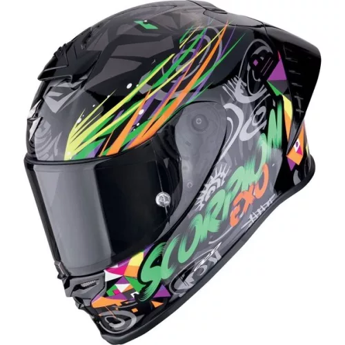Casca Scorpion EXO-R1 EVO II AIR Savage Negru Verde Portocaliu