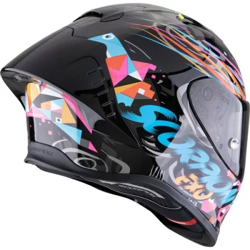 Casca Scorpion EXO-R1 EVO II AIR Savage Negru Albastru Roz