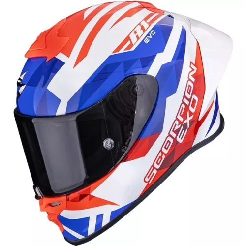 Casca Scorpion EXO-R1 EVO II AIR Valere Alb Rosu Albastru