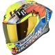 Casca Scorpion EXO-R1 EVO II AIR ARON Misano S Argintiu Galben Fluo Albastru