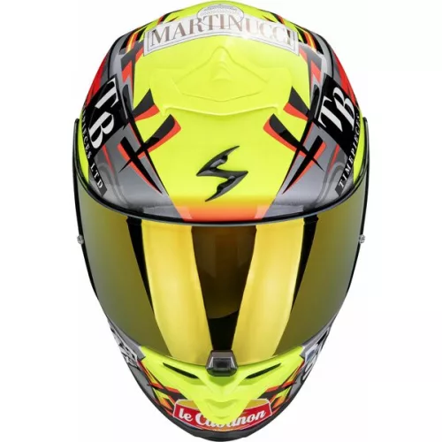 Casca Scorpion EXO-R1 EVO II AIR ARON Misano S Argintiu Galben Fluo Albastru