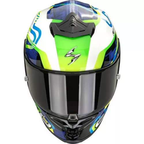 Casca Scorpion EXO-R1 EVO II AIR Cornering Alb Albastru Verde