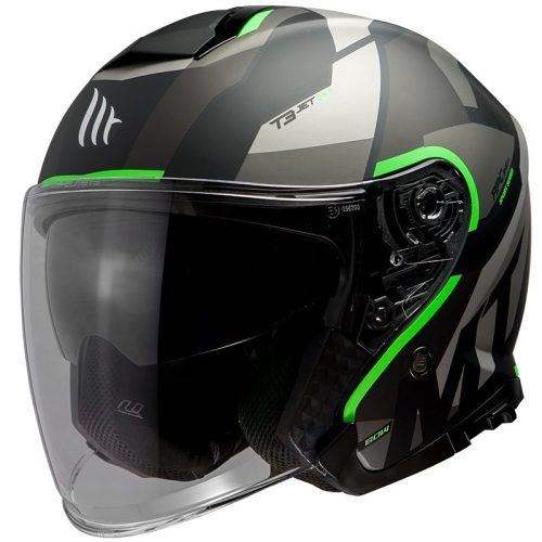 Casca Mt Helmets Thunder III SV Jet Bow A6 verde fluor mat