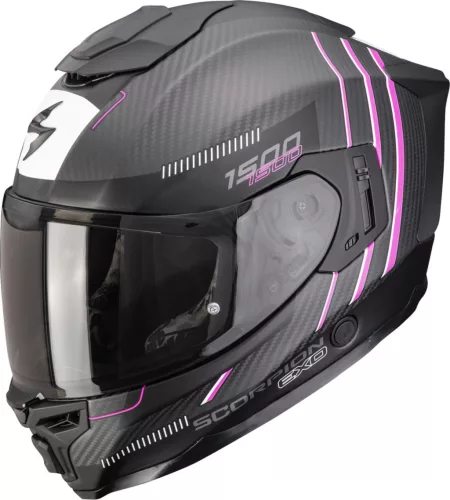 Casca Scorpion Exo-1500 Carbon Air Zity Negru Mat Roz