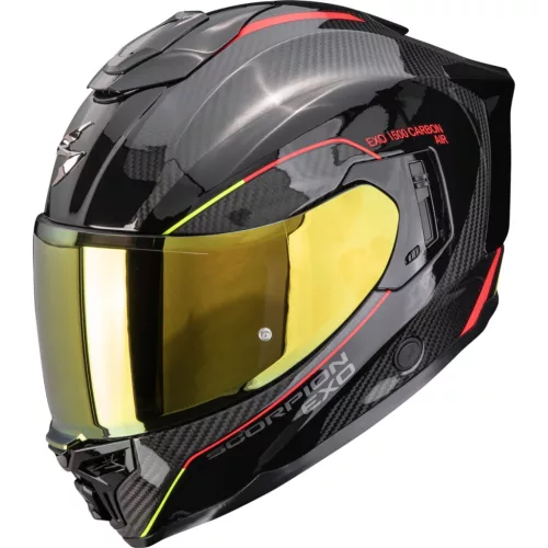 Casca Scorpion EXO-1500 Carbon AIR Mundi Negru Rosu Galben