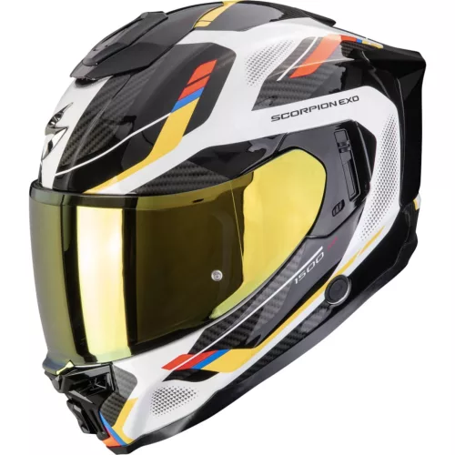 Casca integrala SCORPION EXO-1500 AIR SLEEK Alb/Albastru/Galben