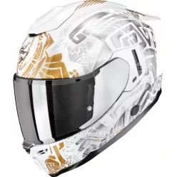   Casca integrala SCORPION EXO-1500 AIR APUS Alb perlat/Gri/Auriu