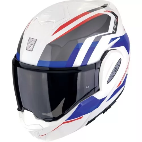 Casca Scorpion Exo-Tech Evo Furio Alb Rosu Albastru