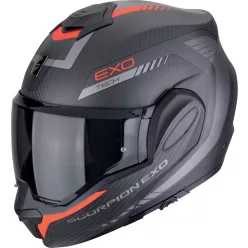 Casca Scorpion Exo-tech EVO Carbon COSY Negru Mat Rosu