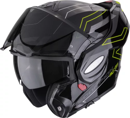 Casca Scorpion Exo-tech EVO Conquer Negru Galben Fluo